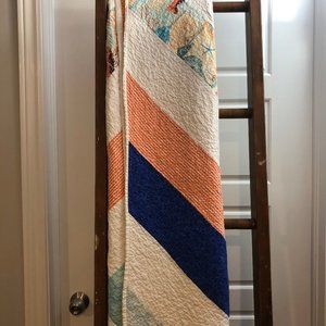 HANDMADE Ocean Themed Chevron Quilt